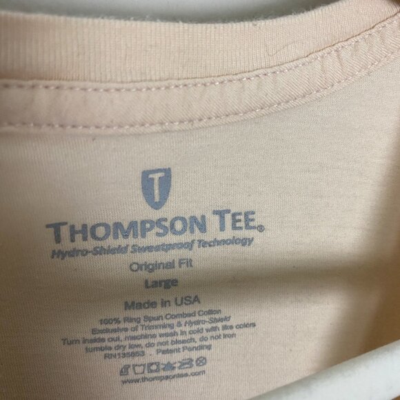 Thompson Tee Sweatproof Shirt V Neck Short Sleeves Womens Large Nude Cream - Picture 3 of 5